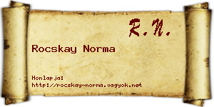 Rocskay Norma névjegykártya